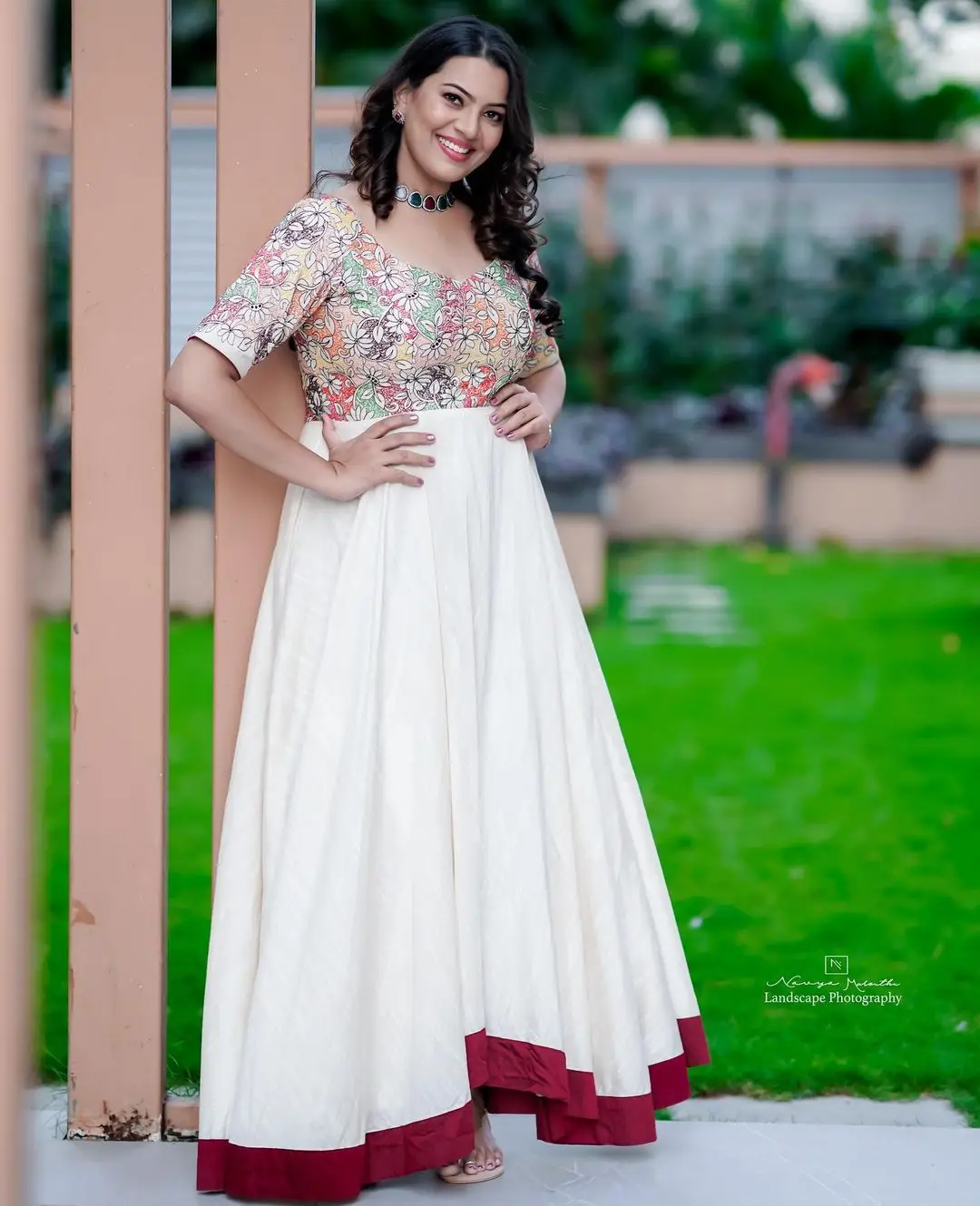 Telugu Singer Geetha Madhuri Wearing White Gown